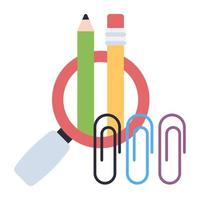 un diseño de icono de lápices de búsqueda vector