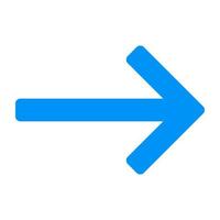 A flat design icon of forward arrow vector