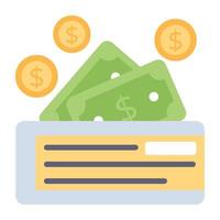 icono de finanzas de efectivo y billetera vector