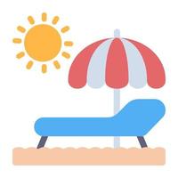 An icon design of sunbed vector