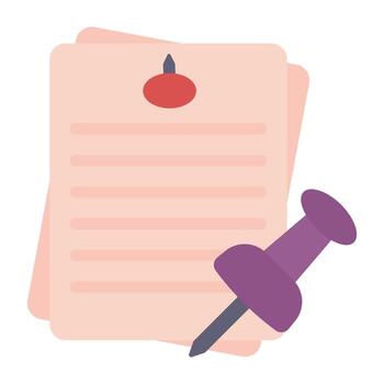 Pushpin document icon in editable vector design