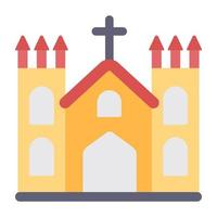 icono de la iglesia, vector editable