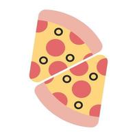 un ícono delicioso de rebanadas de pizza vector