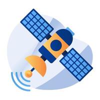 A flat design icon of space station vector