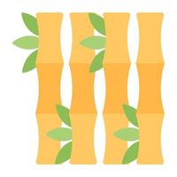An editable design icon of bamboo sticks vector