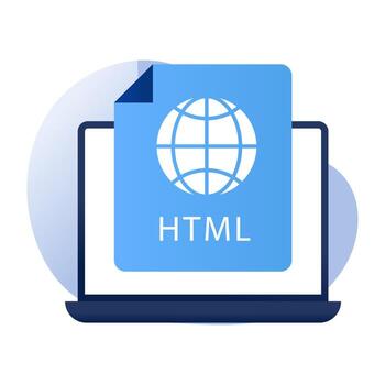 icono de archivo html en estilo premium vector