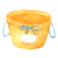 Basket watercolor hand paint png