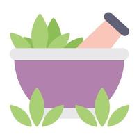 A unique design icon of grinding herbs vector