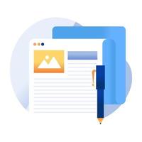 A creative design icon of content writing vector