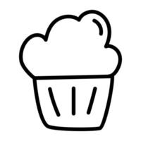 An editable design icon of cupcake vector