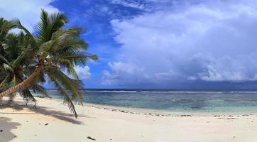 Stunning high resolution beach panorama taken on the paradise islands Seychelles photo