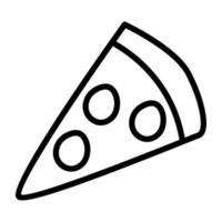 Pizza slice icon in linear design vector