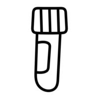 Test tube Icon, linear design of lab experiment vector