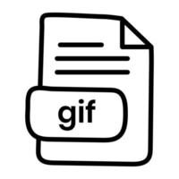 An Outline Design Icon Of Gif File