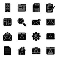 Pack of User Interface Solid Icons vector