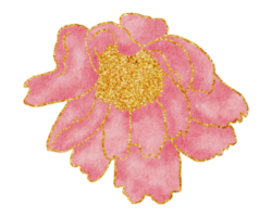 blume mit goldaquarell png