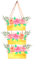 Flower in Basket watercolor png