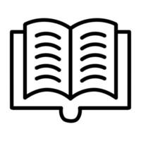 icono de libro abierto en diseño lineal vector