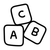 Editable filled design vector of abc blocks