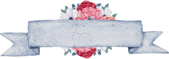 Ribbon banner watercolor png