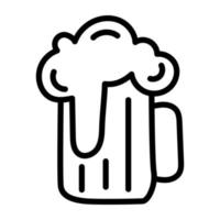 un icono de diseño lineal de jarra de cerveza vector