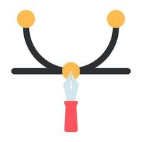 Pen with nodes, bezier tool icon vector