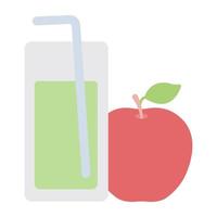 icono de vaso de jugo de manzana, vector editable