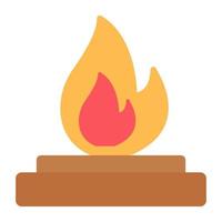 Flat design icon of fire vector