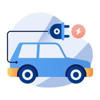 un icono de diseño único de coche eléctrico vector