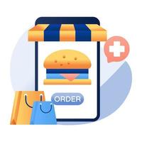 An amazing design icon of mobile food order vector