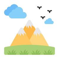 A beautiful design icon of snowy mountains vector