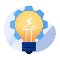A flat design icon of idea generation vector