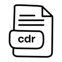 icono de diseño lineal del archivo cdr vector