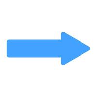 A flat design icon of forward arrow vector