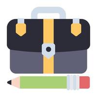 un ícono de diseño único de mochila escolar vector