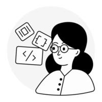 Editable design icon of coding vector