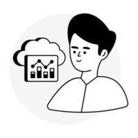 An editable design icon of cloud statistics vector