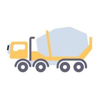 Flat design icon of concrete mixer vector