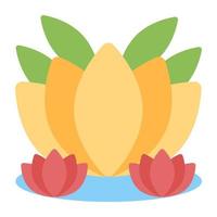 Lotus icon, vector design of spa flower