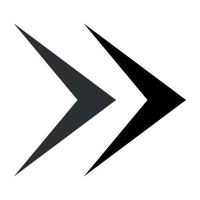 A flat design icon of forward arrow vector