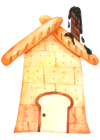 Cute Bunny  house watercolor png