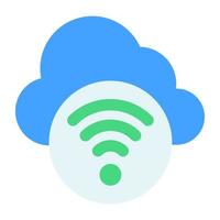 Trendy design icon of cloud wifi vector