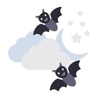 A unique design icon of halloween bat vector