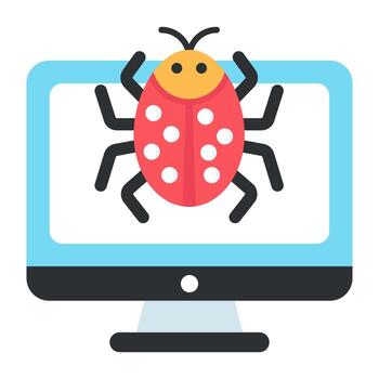Trendy vector design of computer bug
