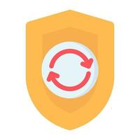 Shield with arrows, icon of security update vector