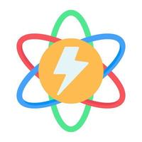 Flat design icon of nuclear physics vector