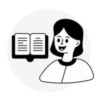 An editable design icon of teacher vector