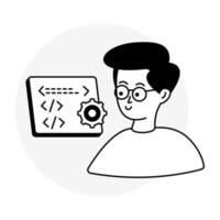 icono de diseño único de programación web vector