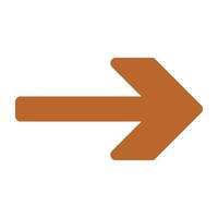 A flat design icon of forward arrow vector