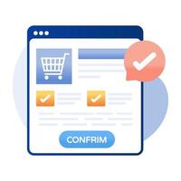 Order confirm concept icon in flat design vector